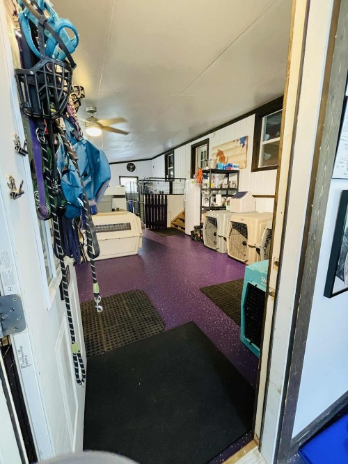 View from the front office into the Dorm Room. Dorm Room